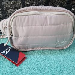 REEBOK BEIGE/BROWN WOMEN’S XENON FANNY PACK STUCCO WAIST BELT BAG TWO POCKETS 