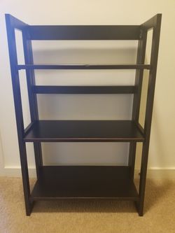 Black wooden folding bookcase
