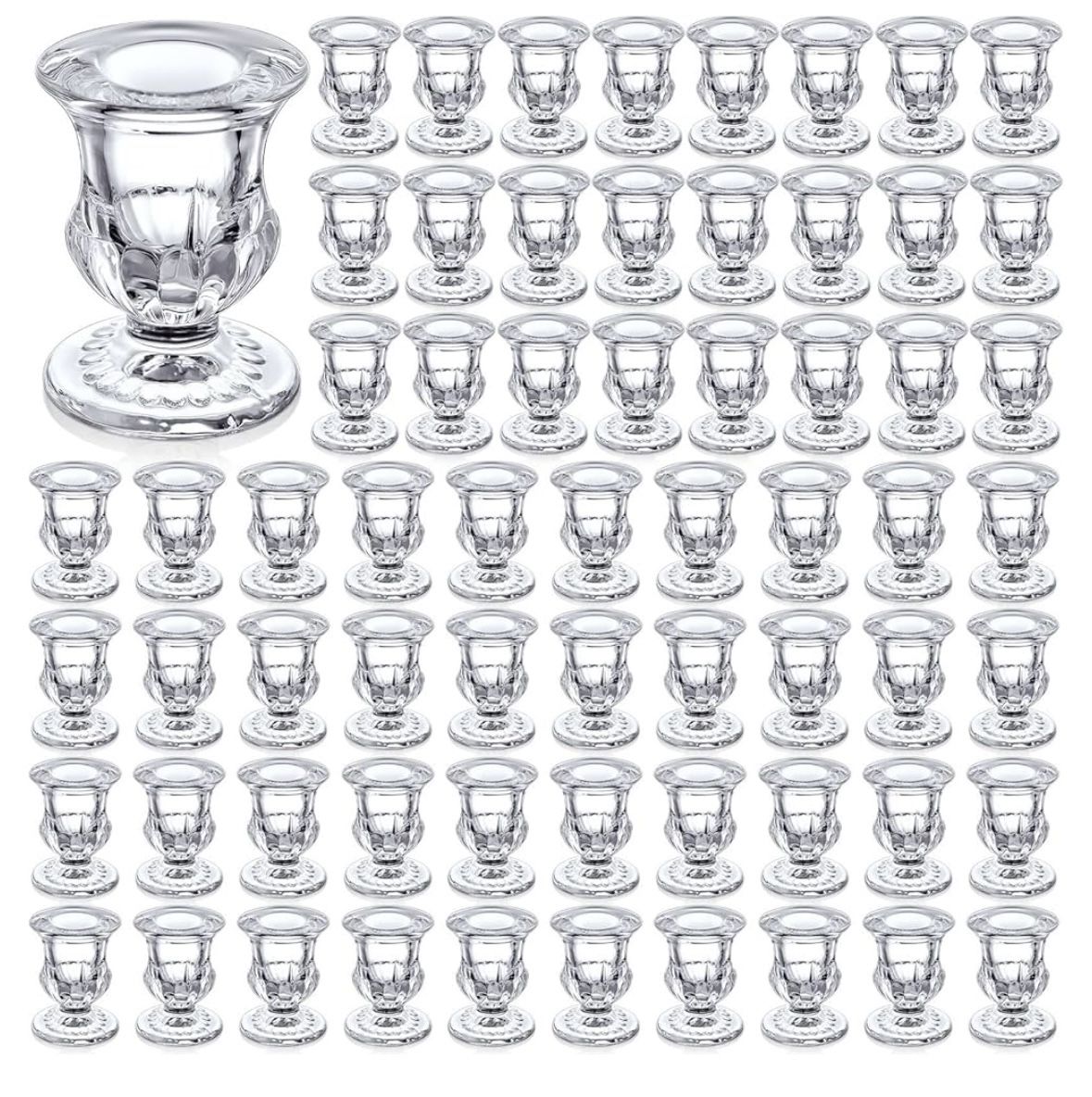 72 Pieces Clear Candle Holder Set