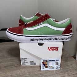 Size 12 - VANS Skate Old Skool Supreme x Old Skool Barbed Wire Green