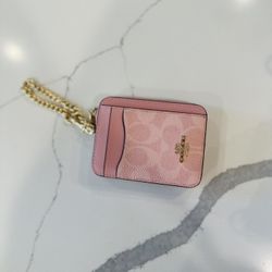 Coach Pink Powder Zip Wallet