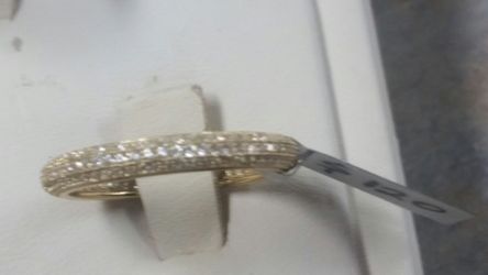 .925 gold over sterling silver with cubic zirconia diamonds