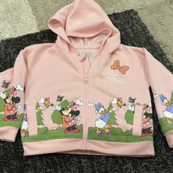 Disney Kids Sz 5 Pink Minnie Mouse Hoodie