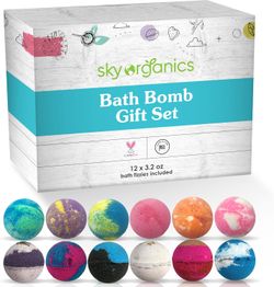 $40 Sky Organics Bath Bomb Gift Set for Body to Soak, Nourish & Relax, 6 ct.