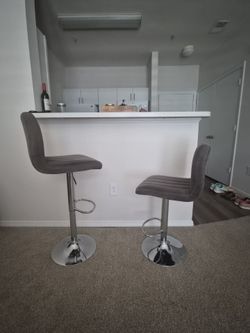 Gray adjustable stools
