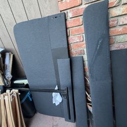 Upholstered Full Size Bed frame, Vissle dark gray