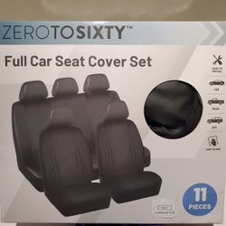 Full Car Seat Cover Set 11 pc Faux Leather - Excellent Like New