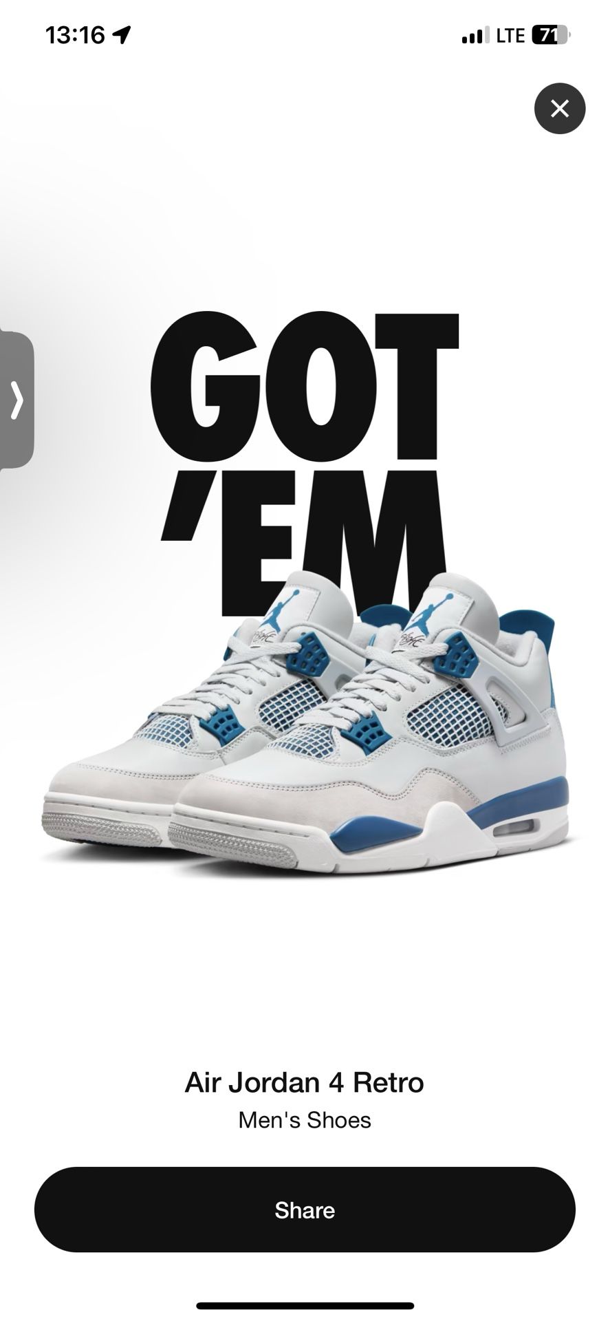 Jordan 4 Military Blue