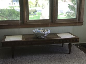 Coffee table and two end tables with granite inlays