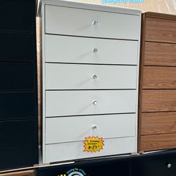 White Diamond Five Drawer Dresser New Chest Comoda 