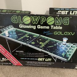 GlowPong Special Edition Galaxy Glowing Game Table – Rare 6.5 ft