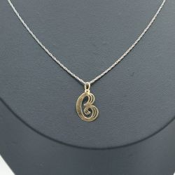 14kt gold B initial pendant