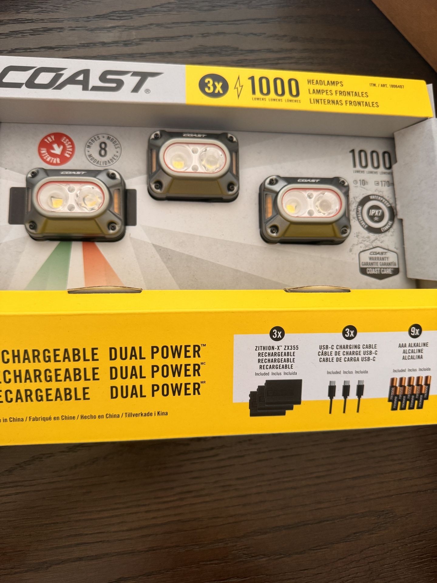 Coast 3x 1000 Lumen Head Lamps