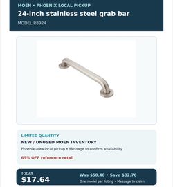 Moen 24-Inch Stainless Steel Grab Bar