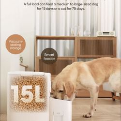 Automatic Dog Feeder, 15L/63 Cups Automatic Feeder for Large Dog, Vacuum-Sealed Dog Food Storage