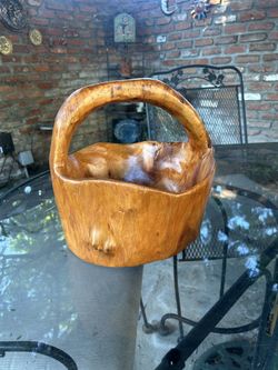Wooden Bowl With Handle