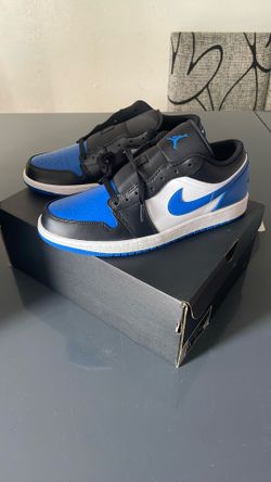 Jordan Low 1 Black White Royal Blue Size Men’s 11