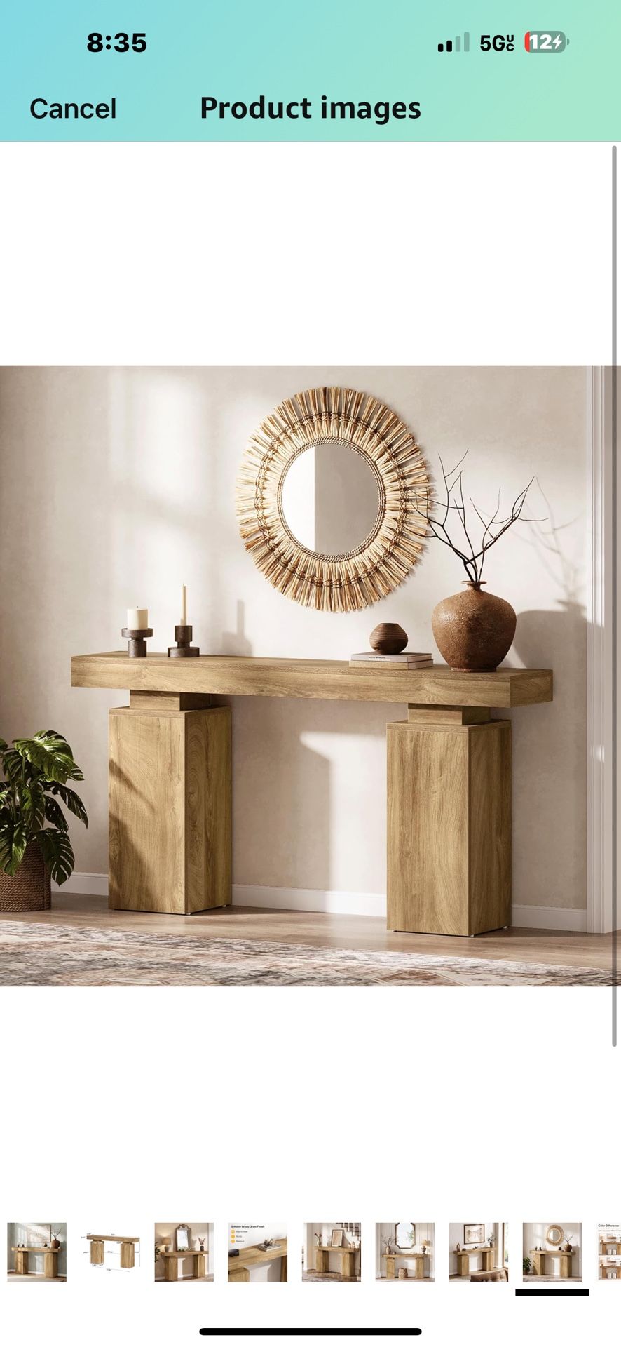 63inch Long Console Table,Farmhouse Wooden Rectangular Sofa Table Behind Couch, Narrow Entryway Accent Table for Living Room, Hallway, Entrance, Foyer