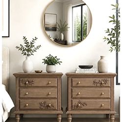 Beautiful Designer Inspired solid Wood Nightstands End Tables 
