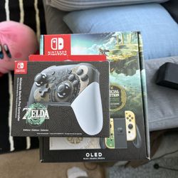 Legend Of Zelda TOTK Switch And Zelda Pro Controller 