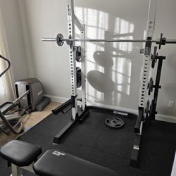 Fitness Gear Squat Rack And Barbell Weight Set 