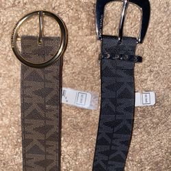 2 Micheal Kors Belts (One Brown, One Black) 