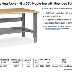 ULINE industrial tables