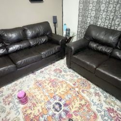 Chocolate Brown Color Sofa & Love Seat