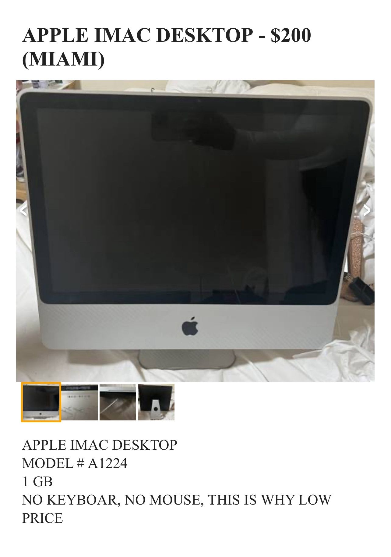 APPLE IMAC DESKTOP