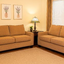 Sofa & Loveseat Set. Microfiber•Comfortable•Sturdy