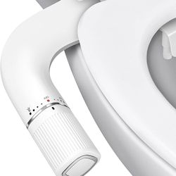 Ultra-Slim Bidet Attachment for Toilet - Dual Nozzle (Frontal & Rear Wash) with Adjustable Cold Water Pressure and Stainless Steel Inlet - Hygienic So