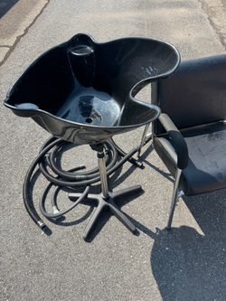Portable Salon Shampoo Bowl & Chair Set w/ Drain Hoses