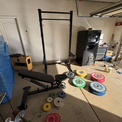Adjustable Bench, Bumper Plates