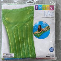 Intex 72”x27” Pool Mat, Float Swimming Inflatable Transparent Green Adult New