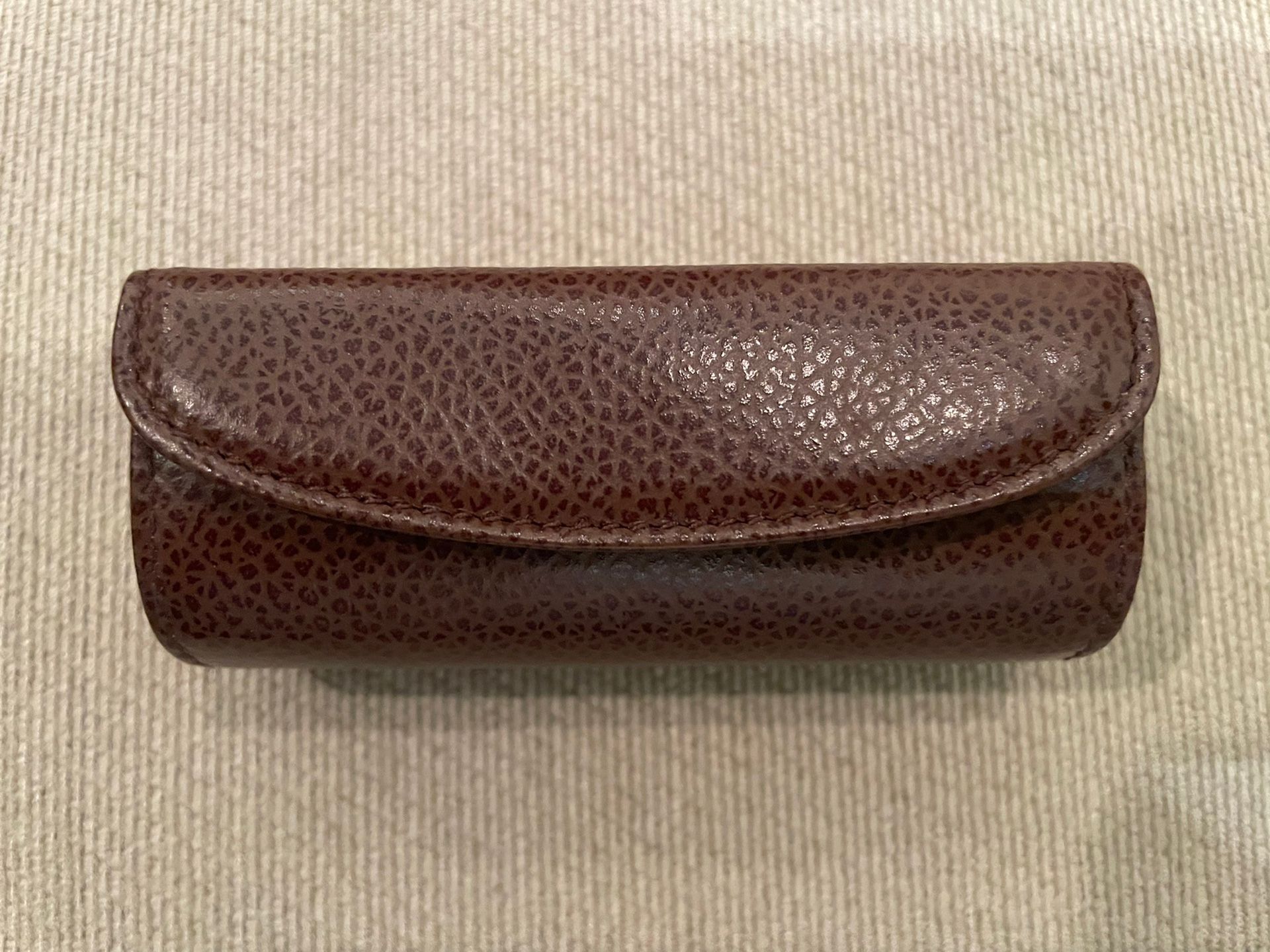 Coach Lipstick Case - Brown Pebbled Leather