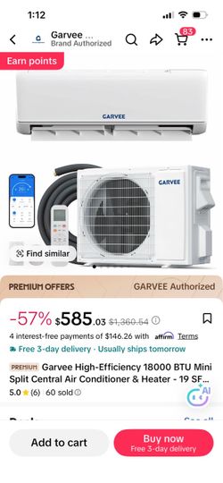18000 Mini split AC/Heater