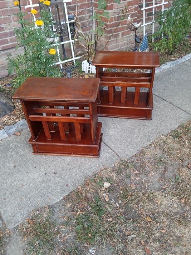 Solid Wood Set Of Matching End Tables