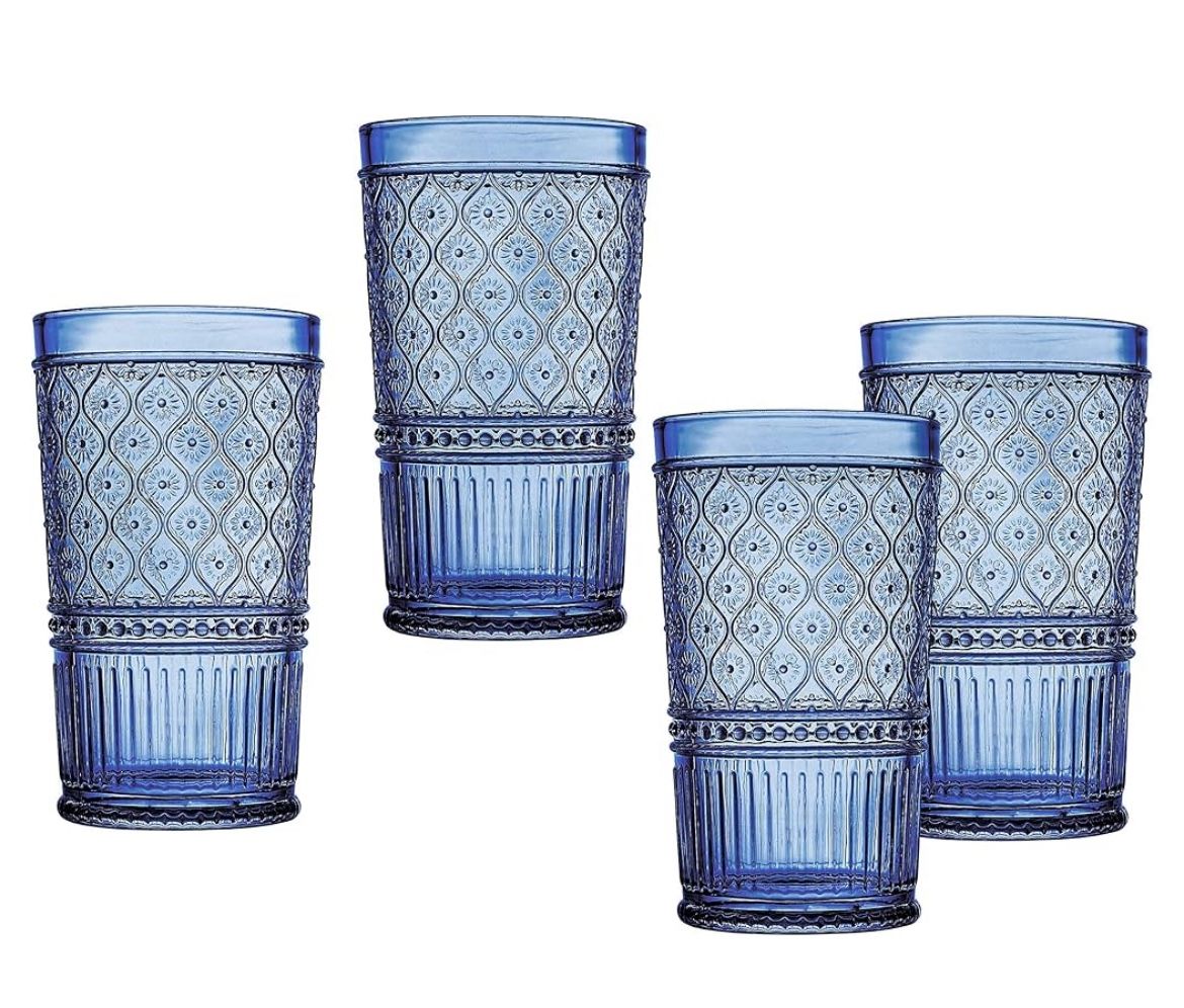Godinger Drinking Glasses 12oz - Blue