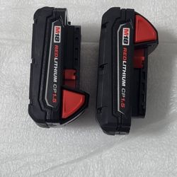 MILWAUKEE M18 BATTERIES 1.5 SET OF 2 BRAND NEW 