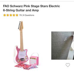 FAO Schwarz Pink Stage Stars Electric Guitar and Amp