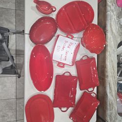 Red Serving Dishes All For $50 Obo 