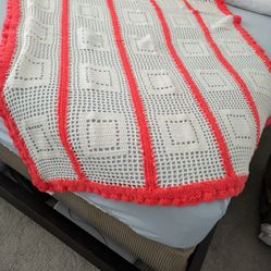 Vintage Hand Made Granny Square Quilt Freshly Dry Cleaned 57x64