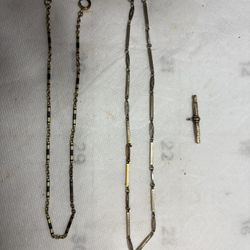 14 K Pocket Watch Key Fob Chains