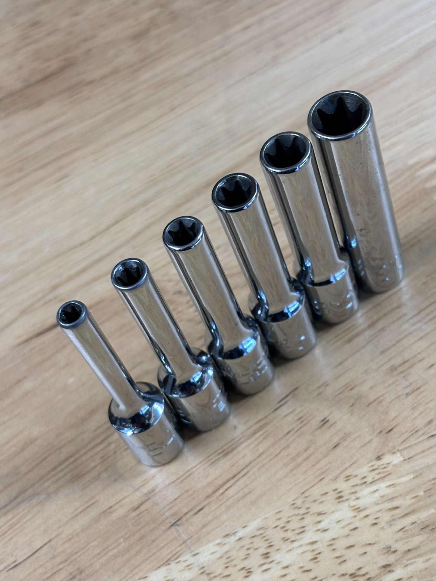 6pc Matco Tools 1/4" Drive E-torx Inverted Deep Chrome Socket …E4,5,6,7,8,10…USA