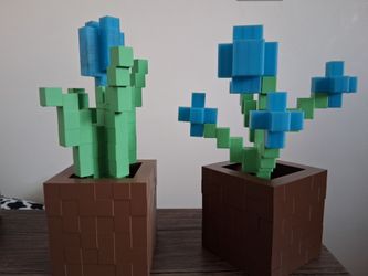 3d Printed Minecraft Flowers