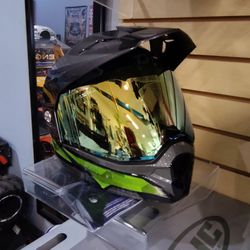 Size largeDual Sport Motorcycle Helmet with Iridium Visor