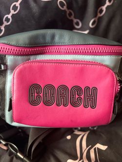 Authentic Coach Track Belt in Colorblock Signature Canvas with COACH
