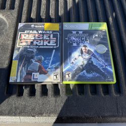 Star Wars Video Game Lot – GameCube & Xbox 360 (Rebel Strike + Force Unleashed II)