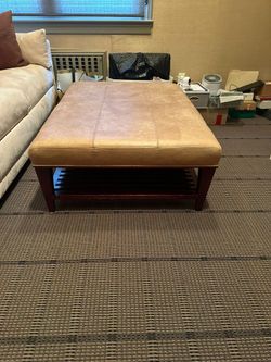 Baker Barbara Barry leather cocktail ottoman