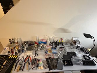 Warhammer 40K Tools Hobby Lot Badger Airbrush Paint Files LED Work Lights